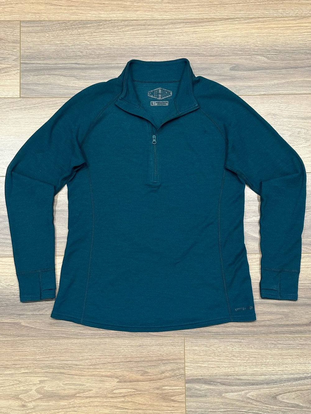 Smith & Rogue Women’s Skoltec Wool Quarter Zip in Teal Size Large